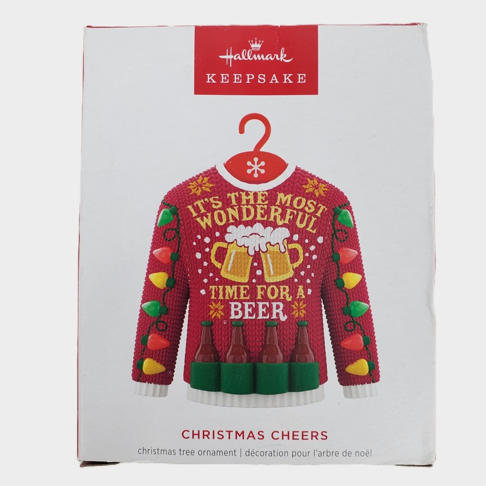 Hallmark Keepsake 2025 Christmas Cheers Ugly Sweater Beer Ornament Matt Johnson‎